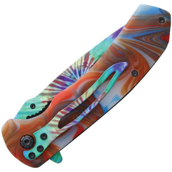 Rough Rider Tie Dye Linerlock Assisted Opening Knife