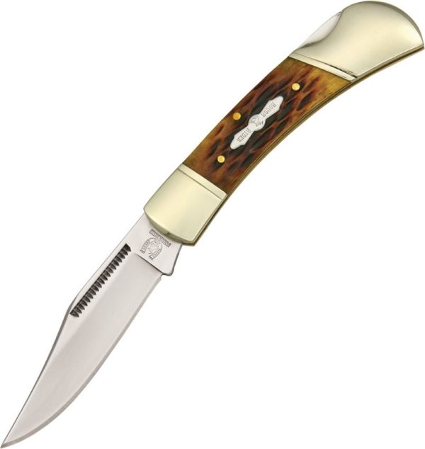 Rough Rider Lockback - Amber Bone Stainless