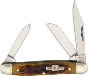 Rough Rider Small Stockman - Amber Bone 440SS
