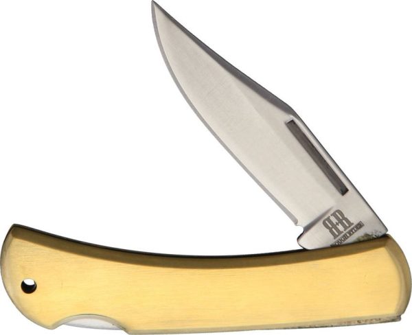 Rough Rider Brass Lockback - 440SS Clip Point
