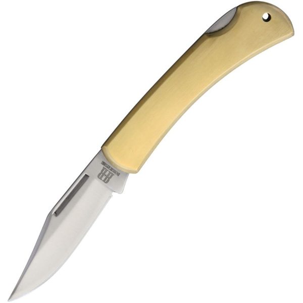 Rough Rider Brass Lockback - 440SS Clip Point