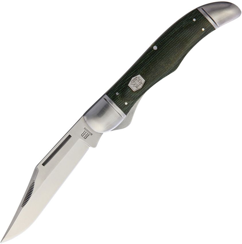 Rough Rider Classic Micarta Folding Hunter 5.25" Green Canvas