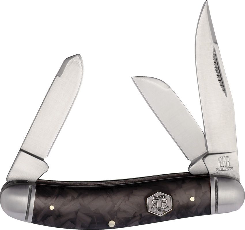 Rough Rider Midnight Ice Sowbelly 3.75" Folding Knife Black Carbon Fiber