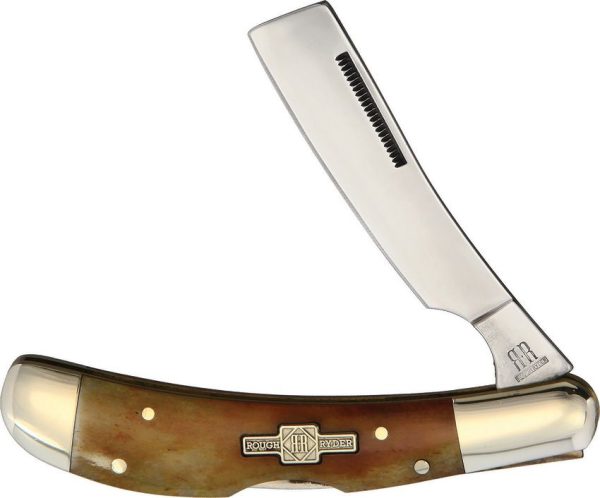 Rough Rider Lockback Razor Amber Bone Handle