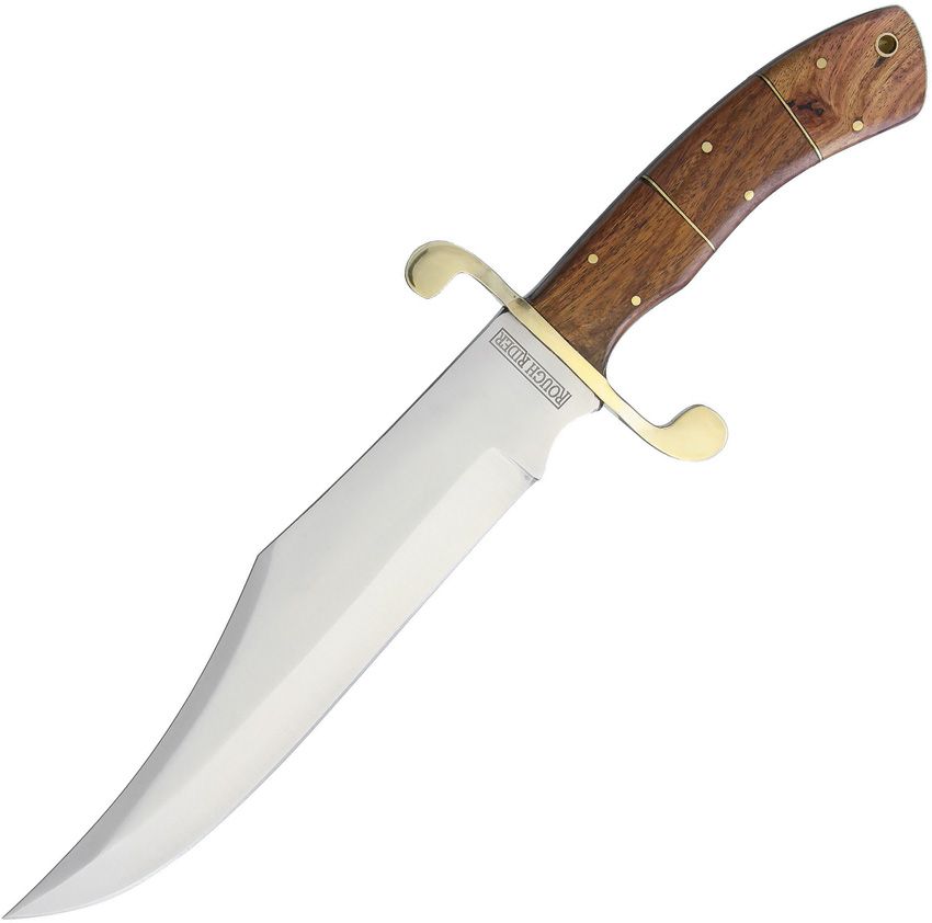 Rough Rider Bowie Wood 9" Stainless Clip Point Fixed Blade w/ Sheath