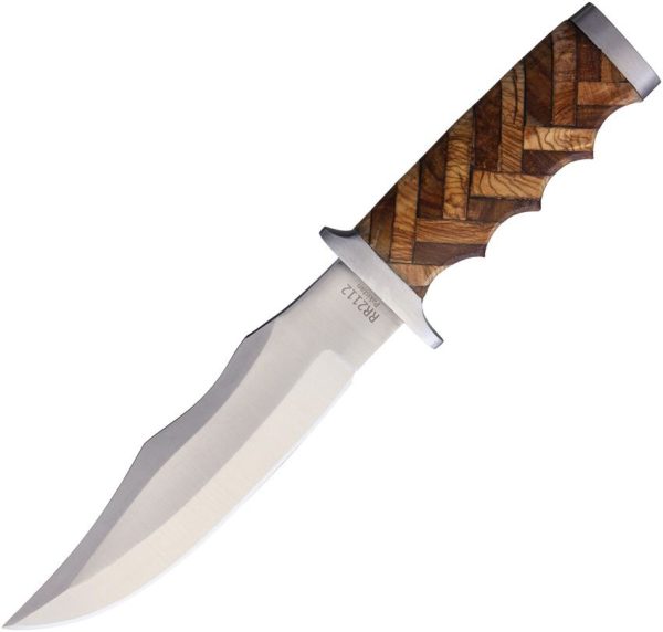 RR2112.jpg Rough Rider Cross Hatch Fixed Blade - Brown Wood Handle