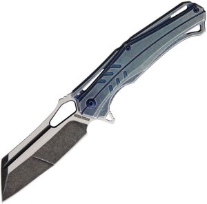 Rough Rider Framelock Blue Stonewash - Stainless Handle