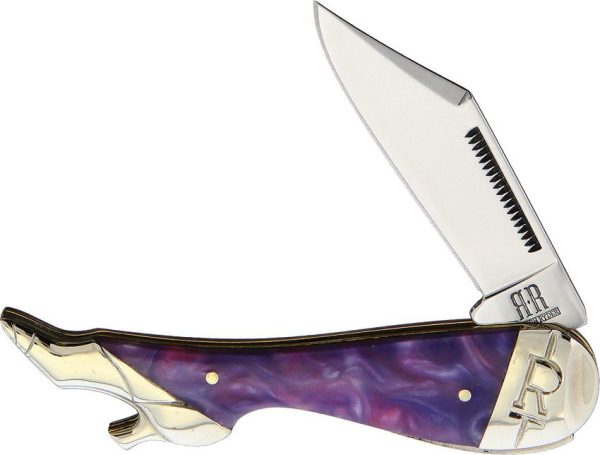 Rough Rider Leg Knife Purple Swirl Single Blade