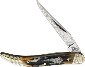 Rough Rider Toothpick Damascus Cinnamon Stag