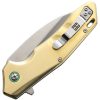 Rough Rider Brass Linerlock D2 Wharncliffe Knife