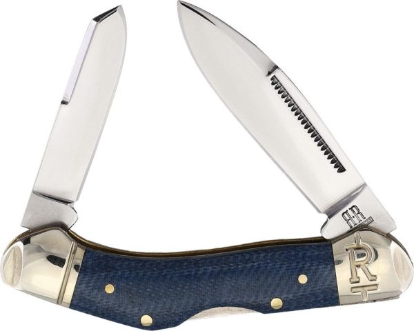 Rough Rider Dogleg Canoe T10 Denim Micarta Folding Knife