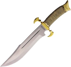 Rough Rider Bowie Wire Wrapped Fixed Blade Knife 10.25" Satin