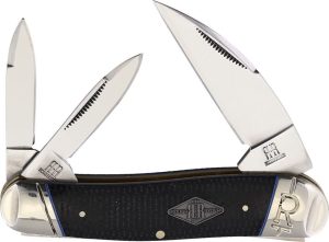 Rough Rider Seahorse Whittler Black Mica Folding Knife 3.88"