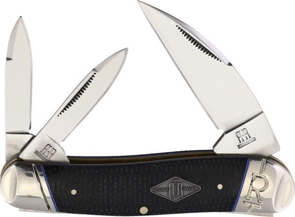 Rough Rider Seahorse Whittler Black Mica Folding Knife 3.88"
