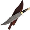 Rough Rider Bowie Damascus Fixed Blade Knife 14" Stag Handle