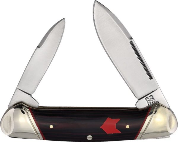 RR2297RF.jpg Rough Rider Canoe Red Fox Black/Red Micarta Knife