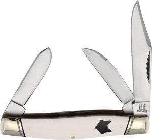 RR2311.jpg Rough Rider Stockman White Micarta - Clip Sheepsfoot Spey