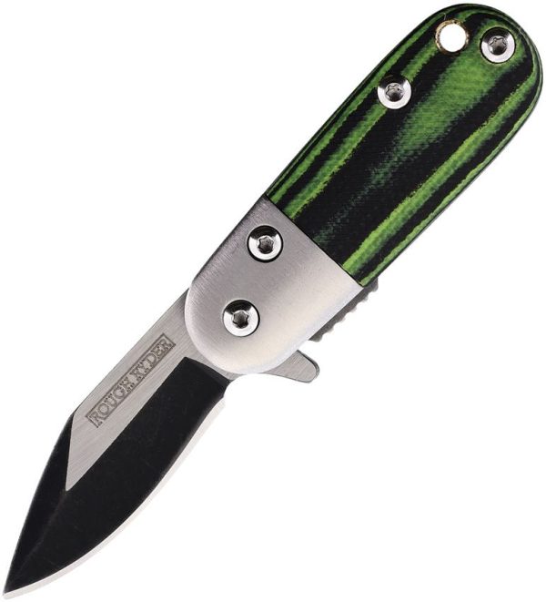 Rough Rider Tadpole Linerlock A/O - Black Green G10