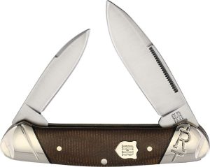 Rough Rider Canoe Brown Burlap Micarta Folder