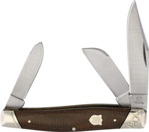 Rough Rider Stockman Brown Burlap Micarta Folder