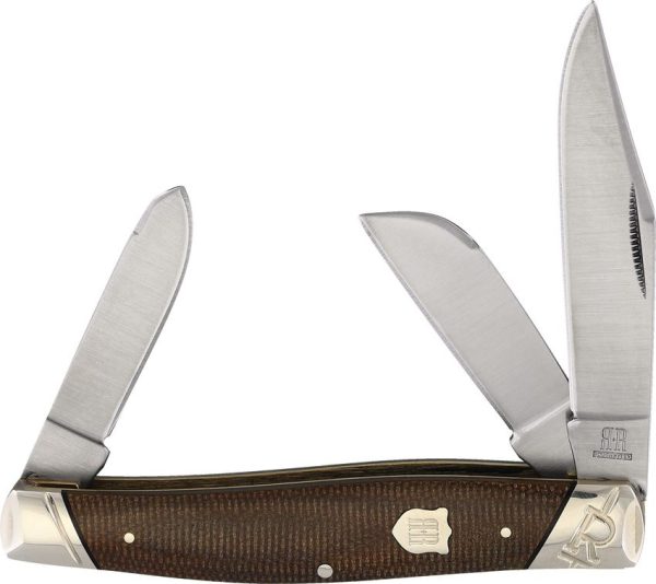 Rough Rider Stockman Brown Burlap Micarta Folder