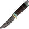 Rough Rider Damascus Skinner - Turquoise Leather Handle