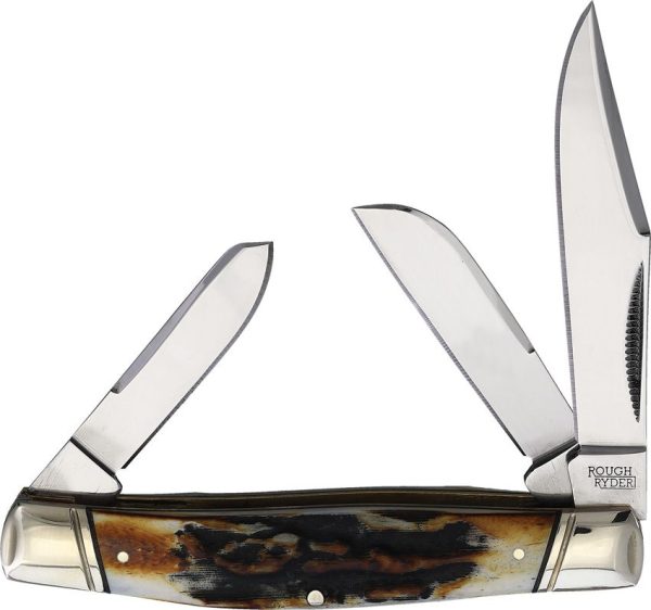 Rough Rider Stockman Cinnamon - Three-Blade Folder