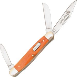 Rough Rider Small Stockman Orange Bone 440 Stainless