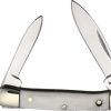 Rough Rider Mini Canoe White Bone Keyring Knife