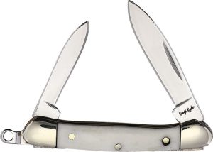 Rough Rider Mini Canoe White Bone Keyring Knife