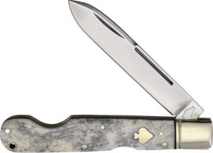 Rough Rider Easy Open Lockback Appaloosa - Bone Handle