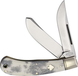 RR2483.jpg Rough Rider Black Appaloosa Upswept - Two-Blade Folder