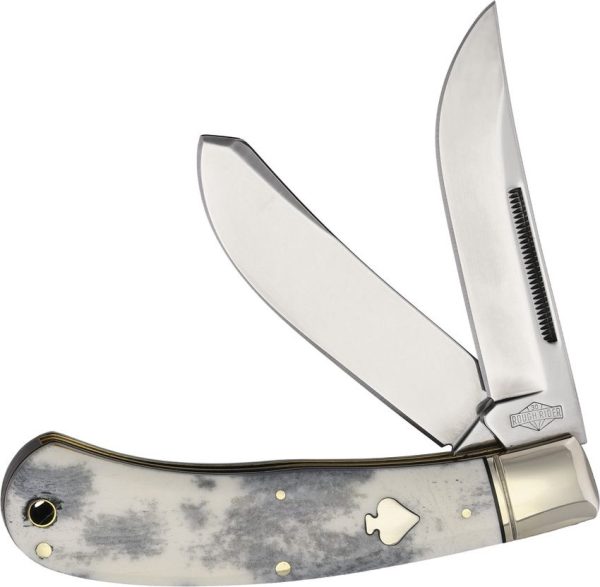 RR2483.jpg Rough Rider Black Appaloosa Upswept - Two-Blade Folder