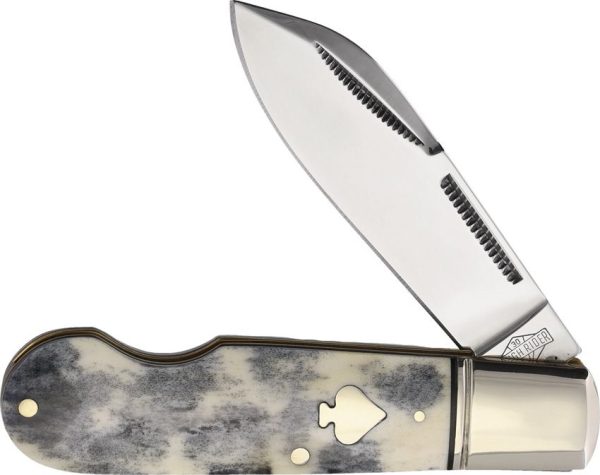 RR2486.jpg Rough Rider Easy Open Folder - Black Appaloosa Bone