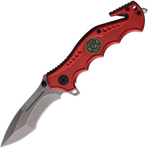 Rough Rider Fire Fighter Rescue Linerlock - Red Handle