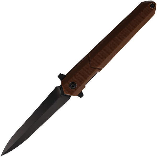 Rough Rider Linerlock Brown G10 - Black Dagger