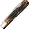 Rough Rider Lockback Cinnamon Bone Damascus Folding Knife