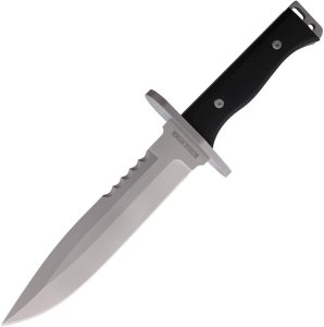 Rough Rider Combat Knife Black G10 Sawback Fixed