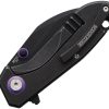 Rough Rider Tattoo Series Purple Framelock - Black Blade