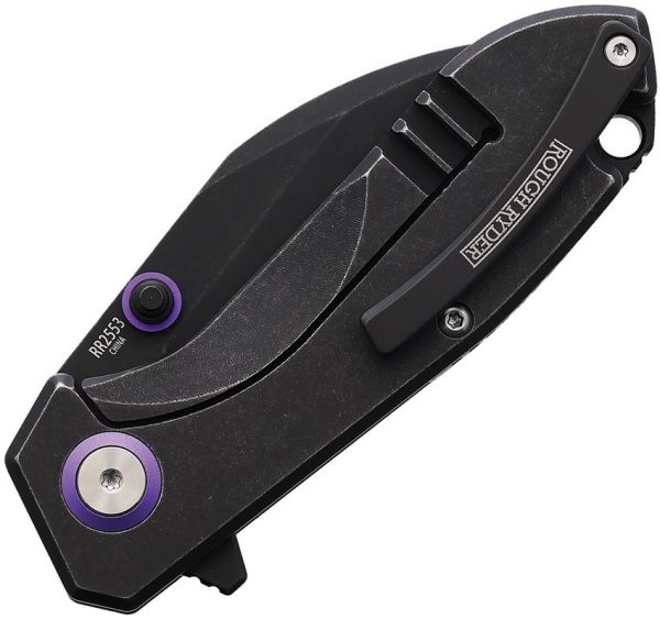 Rough Rider Tattoo Series Purple Framelock - Black Blade