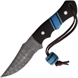 RR2592.jpg Rough Rider Fixed Blade Turq and Wood - Damascus Steel