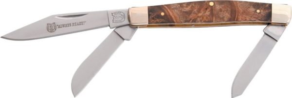 Rough Rider Stockman 440 Stainless Folding Knife - Brown