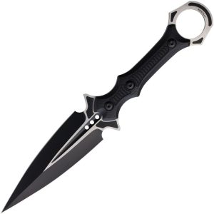 Rough Rider Dagger Fixed Blade Knife - Black G10 Extended