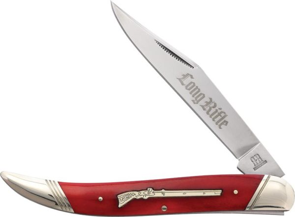 RR2620.jpg Rough Rider Long Rifle Large Toothpick Red Bone Knife