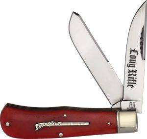 RR2623.jpg Rough Rider Long Rifle Jumbo Trapper Red Bone Folding Knife