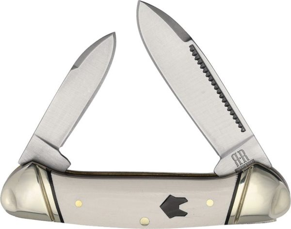 Rough Rider Mini Canoe White Micarta Arctic Fox