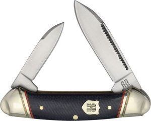 Rough Rider Mini Canoe Blue Denim Micarta Folding Knife