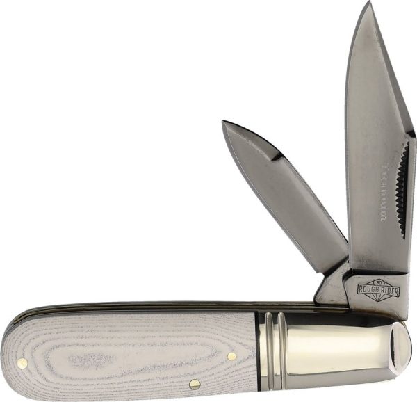 Rough Rider Tuxedo Barlow White Micarta Folding Knife