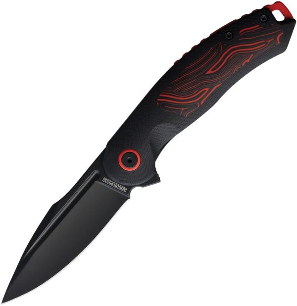 Rough Rider Linerlock Black Red G10 Folding Knife 2.88" Blade
