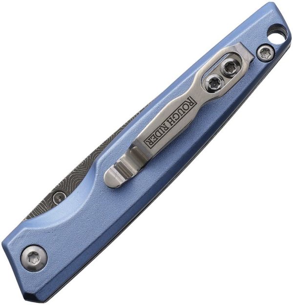 Rough Rider Linerlock Damascus Blue - Damascus Steel